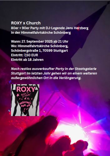 Entradas para ROXY x CHURCH 80er + 90er Party en 27.09.2025 - Comprar entradas